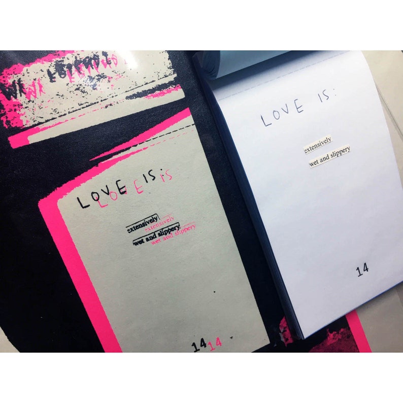 Off-Set Two-Colour Screen Print Love Is..