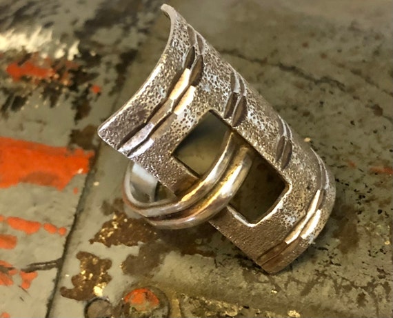 Bold Modern Sterling Silver Statement Ring - image 8