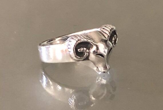 Sterling Silver Rams Head Ring - image 3