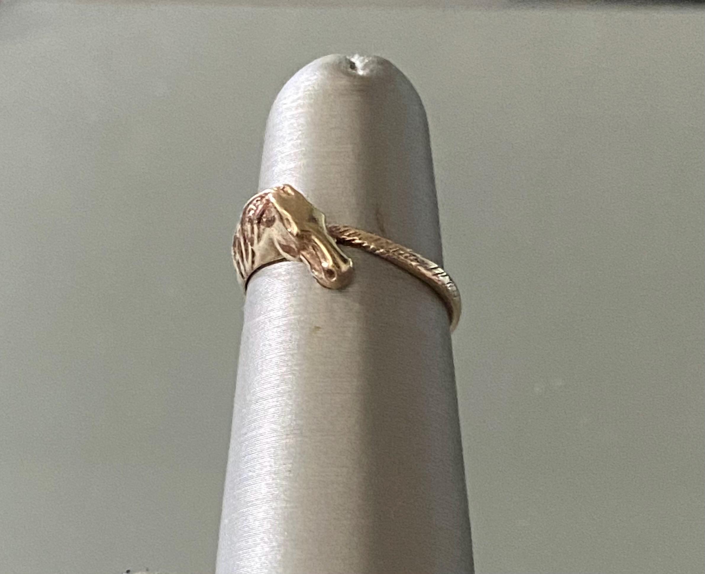 Vintage 9K Horse Ring with English Hallmarks