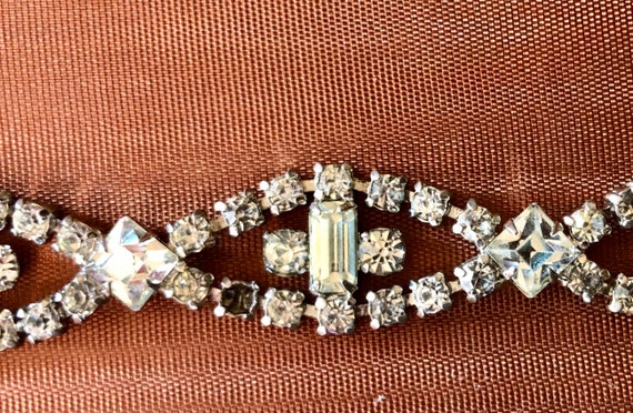 Glamorous Vintage Rhinestone Bracelet - Hallmarked - image 6