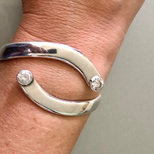 Vintage Alicia Taxco 950 Silver Hinged Cuff Bracelet image 2