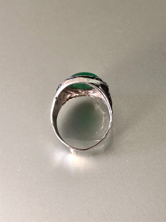 Huge Man’s Aventurine Sterling Silver Ring with S… - image 4