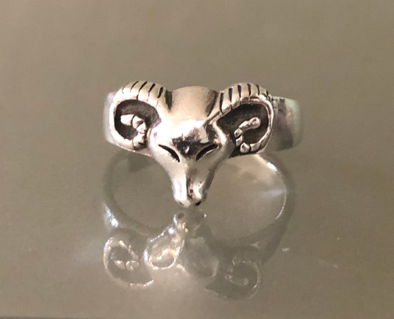 Sterling Silver Rams Head Ring - image 2