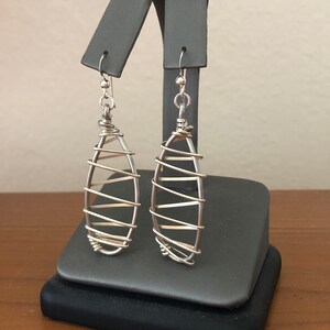 Artisan Sterling Silver Wrapped Teardrop Earrings