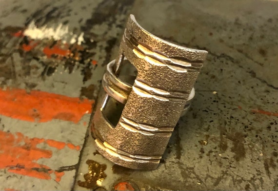 Bold Modern Sterling Silver Statement Ring - image 5