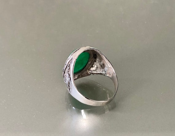 Huge Man’s Aventurine Sterling Silver Ring with S… - image 6