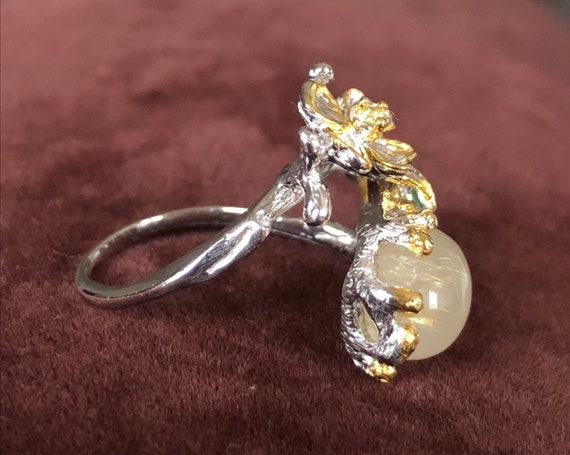 Luxurious Floral Statement Ring with Emerald, and… - image 4