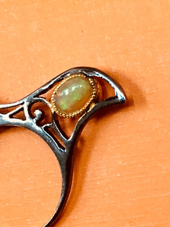 Unusual Double Sided Opal and Sterling Silver Ring - image 5