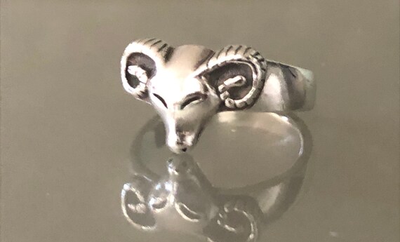 Sterling Silver Rams Head Ring - image 1