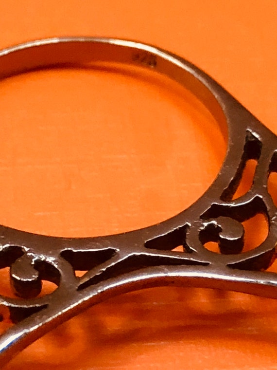 Unusual Double Sided Opal and Sterling Silver Ring - image 6