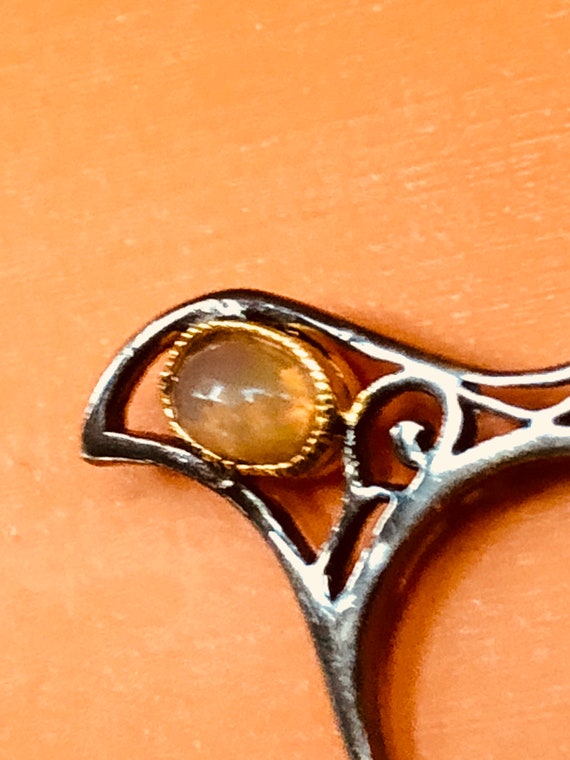 Unusual Double Sided Opal and Sterling Silver Ring - image 3