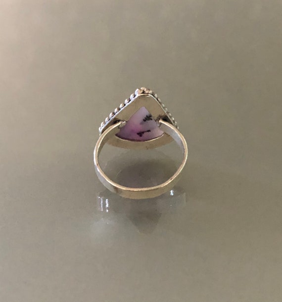 Bold Intense Purple Stone Triangular Sterling Sil… - image 3