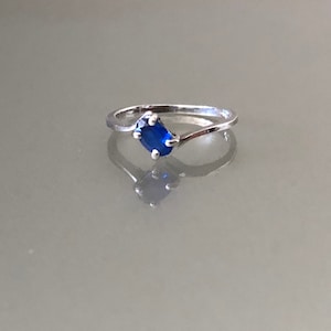 Delicate Royal Blue Spinel Sterling Silver Ring