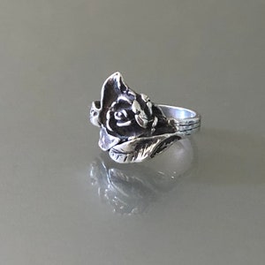 Charming Rose and Rosebud Sterling Silver Ring
