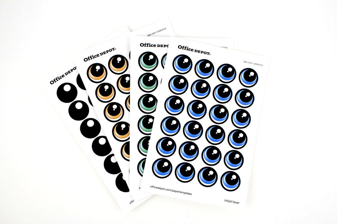 PRINT YOUR OWN Eye Stickers Template pack Etsy