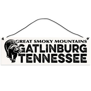 Rustic Great Smoky Mountains Gatlinburg Wooden Sign: Perfect Camping Decor with Inspirational Quote