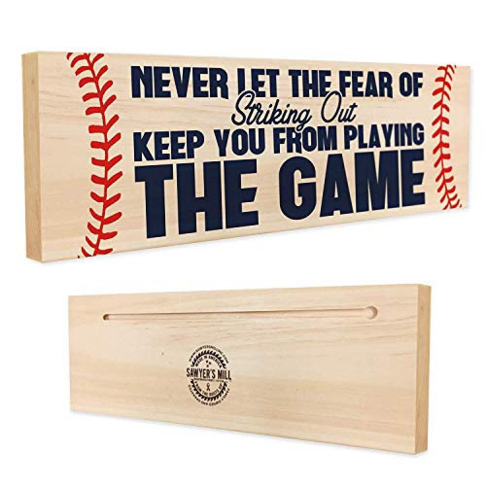 Fear of Striking Out Baseball Sign Baseball Wood Sign Etsy