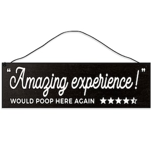 Humorous Bathroom Wood Sign: Quirky Poop Quote for Unique Home Decor & Funny Birthday Gift