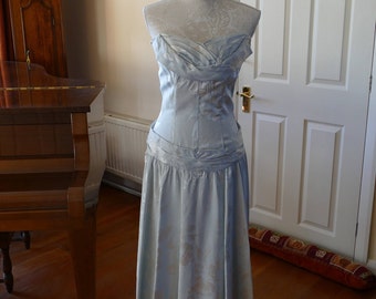 Beautiful Original 1950’s Ice Blue Evening Dress. Audrey Hepburn or Grace Kelly? A Margot Model.