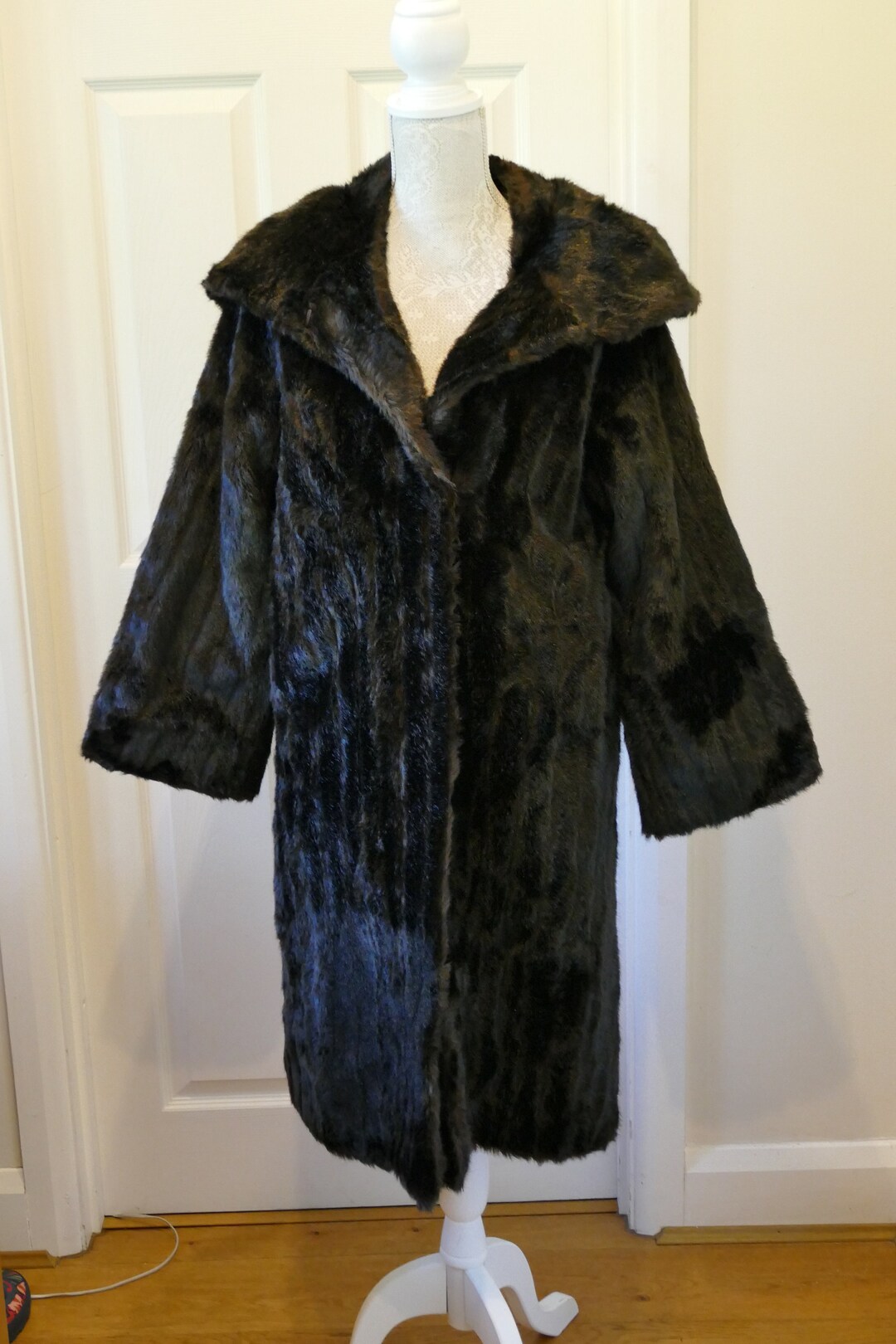 Vintage Faux Fur Brown Winter Coat. Timeless Glamour. Fifties Etsy UK