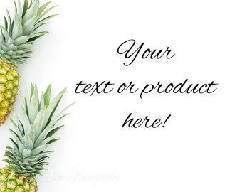 Pineapple Styled Stock Photography | White Background | Tropical Fruit | Minimalist | Hawaiian | Tiki | Luau theme | Background for Bloggers