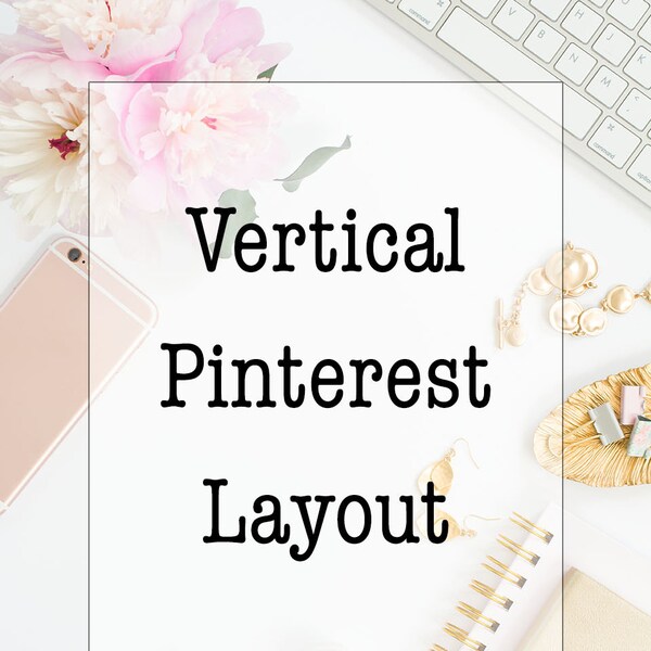 Styled Stock Photography | Flatlay Styled Desk | Peonies | Pink Gold | Desk Mockup | Pinterest Layout | Vertical | Stylized photo | gold pen