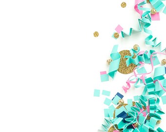 Confetti Styled Stock Photography | Pinterest background photo | Pink Blue Gold Confetti | Social Media Marketing | Instant Download