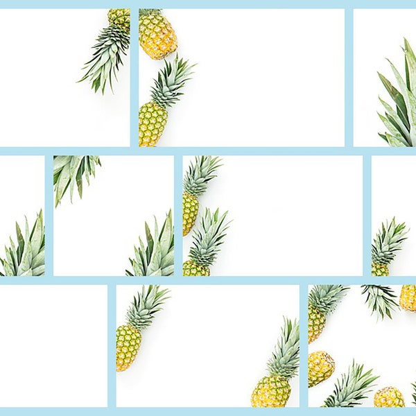 10 Pineapple Stock Photography Bundle | Tropical Flatlay | Instagram background | High res pineapple photos | Summer Social  media posts