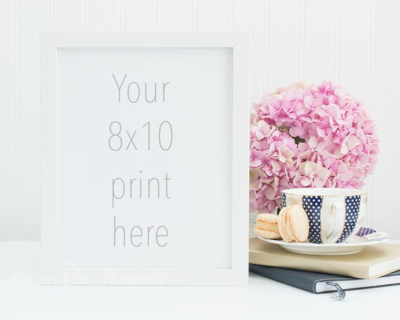 Frame Mockup Styled Stock Navy Blue And Pink White Frame Etsy