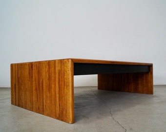 Postmodern 1970's Parquet Oak Coffee Table