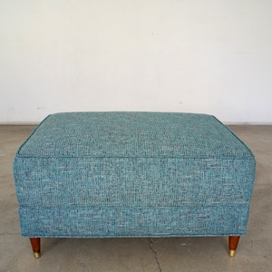 1950’s Mid-Century Modern Ottoman / Foot Stool Reupholstered in Knoll Textiles