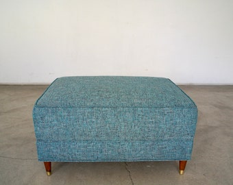 1950’s Mid-Century Modern Ottoman / Foot Stool Reupholstered in Knoll Textiles