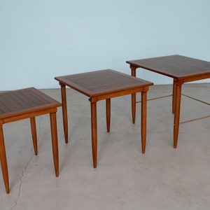 Incredible Set of Three Mid-Century Modern Nesting Tables by Tomlinson Sophisticate - Professionally Restored!