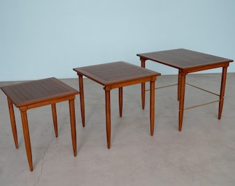 Incredible Set of Three Mid-Century Modern Nesting Tables by Tomlinson Sophisticate - Professionally Restored!