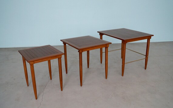 Mid Century Modern Nesting Tables Pair of Rad Original Mid Century Modern