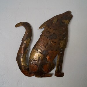 Lovely Vintage Mid-Century Modern Brutalist Wall Art in Metal