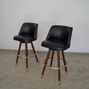 Pair of Mid-century Modern 1960's Bar Stools image 1