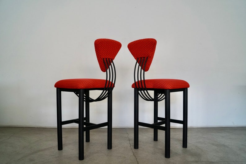 Pair of Postmodern Bar Stools image 5