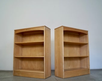 Vintage Postmodern Solid Birch Bookcases by Ethan Allen - Refinished!