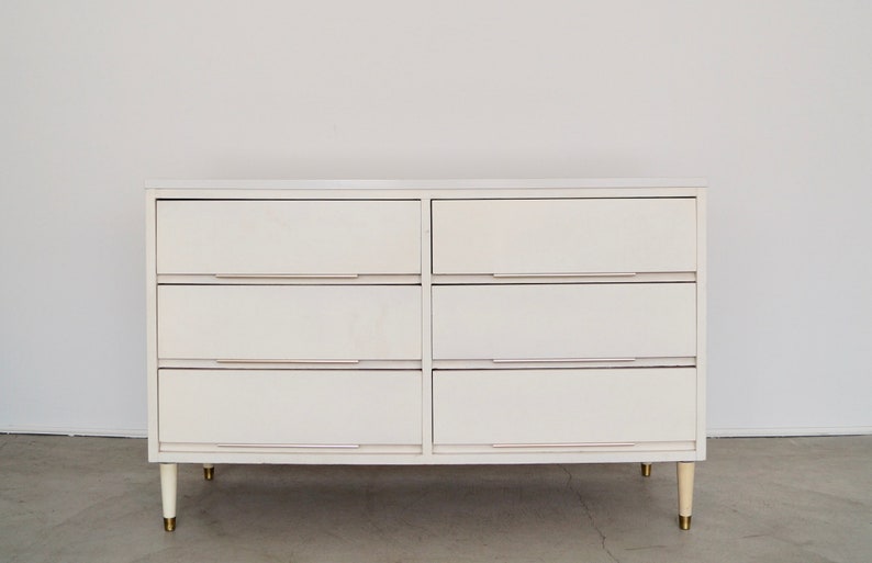 Lovely 1950 S Mid Century Modern Lowboy Dresser In White Etsy