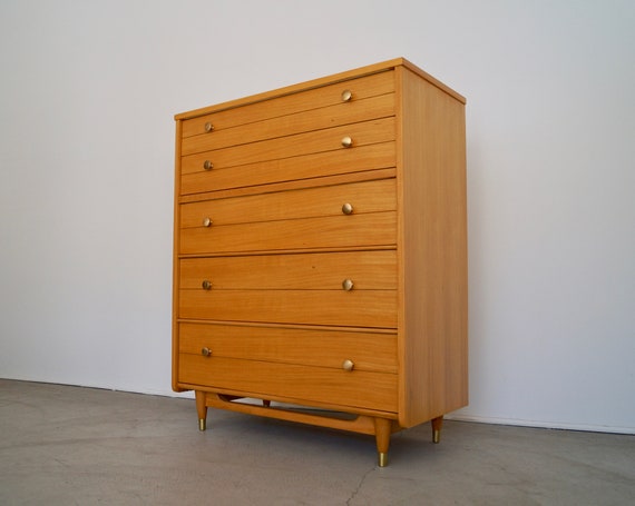 light wood mid century dresser