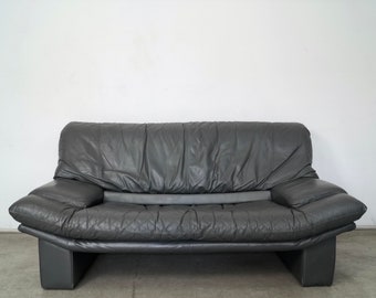 1980’s Postmodern Italian Nicoletti Leather Sofa