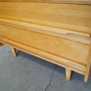 1950's Mid-Century Modern Solid Maple Crawford Furniture Highboy Dresser image 9