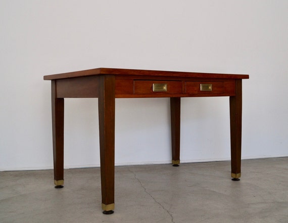 Gorgeous Mid Century Modern 1940 S Campaign Writing Desk Etsy