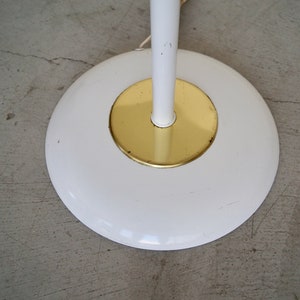 Mid-century Modern Triple Cone Light Floor Lamp in White & Brass image 7