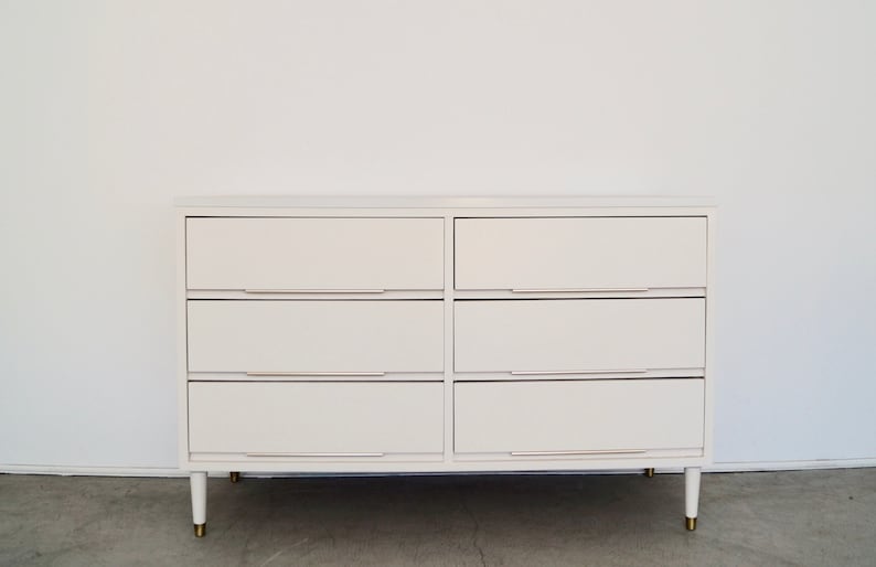 Gorgeous 1950's Mid-century Modern Hollywood Regency Dresser in White image 1