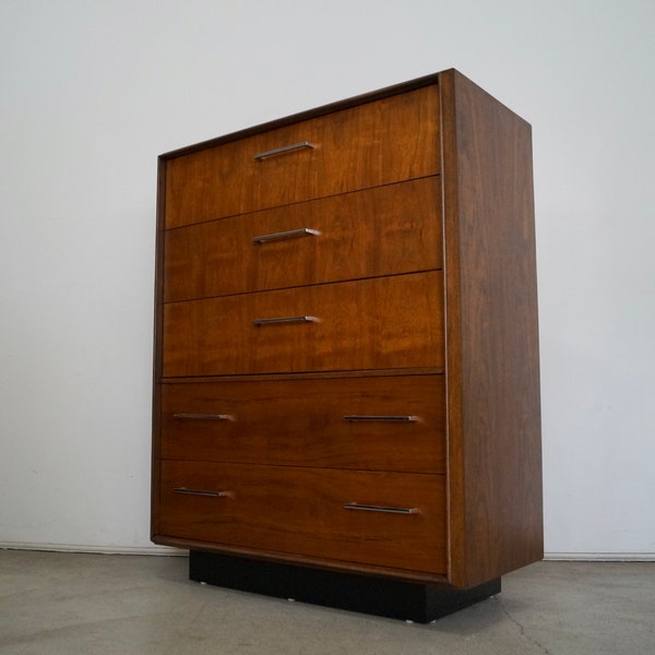 1960's Mid-century Modern Walnut Highboy by Lane - Professionally Refinished!