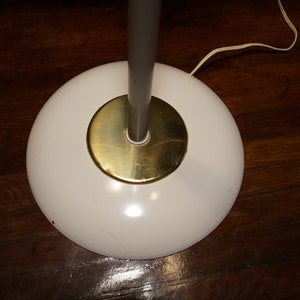 Mid-century Modern Triple Cone Light Floor Lamp in White & Brass image 10