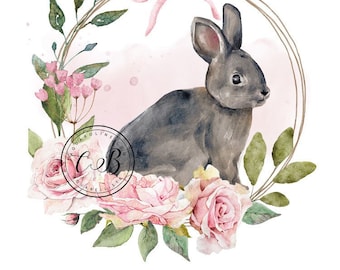 Lapin et fleurs